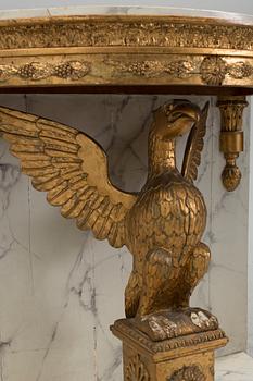 A early 1800s console table by PG Bylander, Gothenburg.