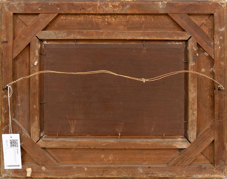 Alfred Wahlberg,  olja på pannå, signerad och daterad -93(?).