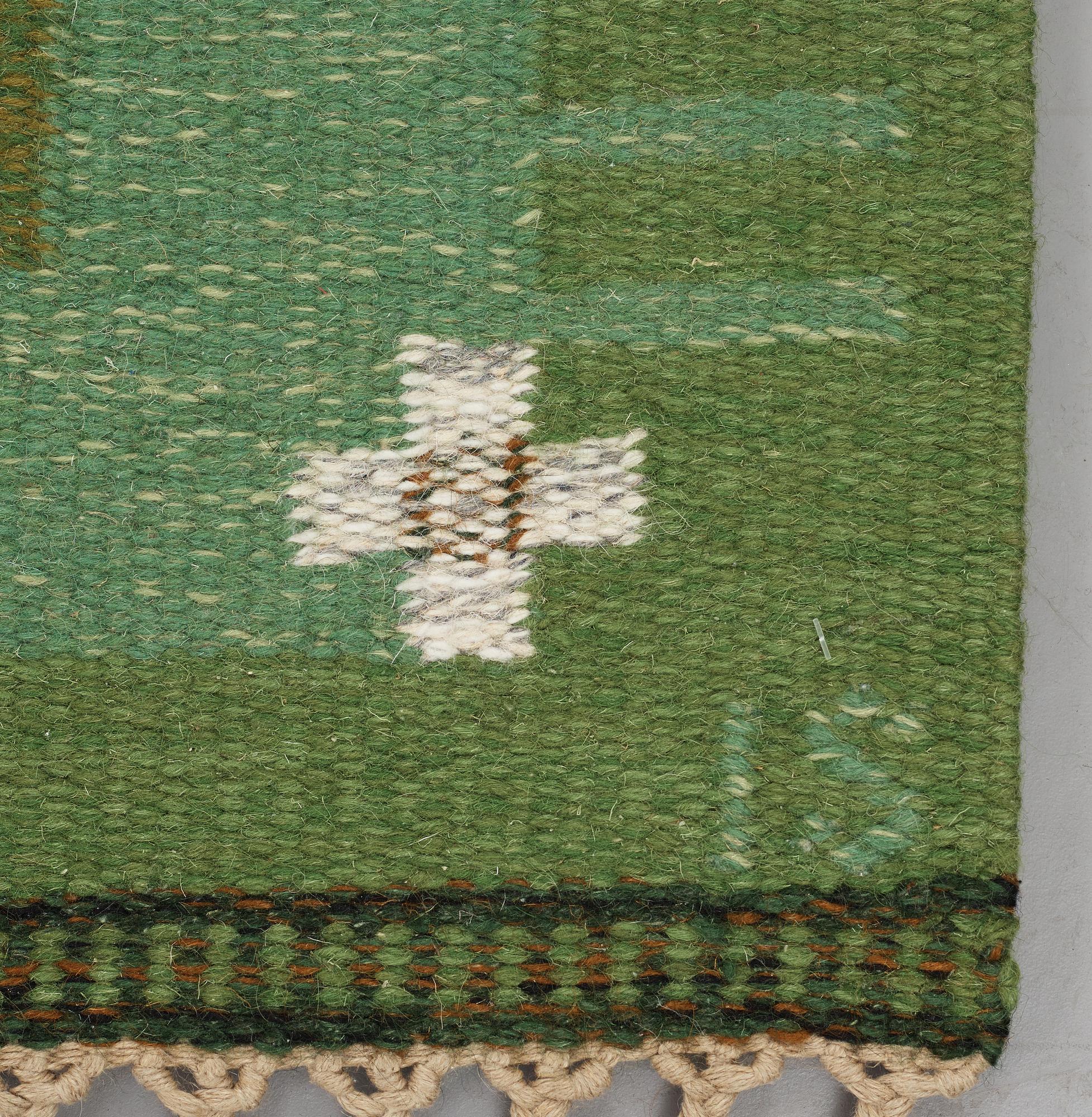 Ingegerd Silow, matta, rölakan, ca 211 x 137,5-139,5 cm, signerad IS.