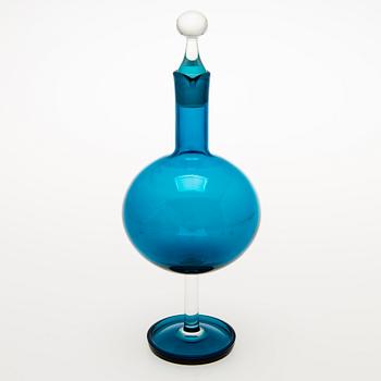 NANNY STILL, "Harlekiini" Liköörikarahvi ja 9 liköörilasia, Riihimäen Lasi Oy. 1950-60-luku.