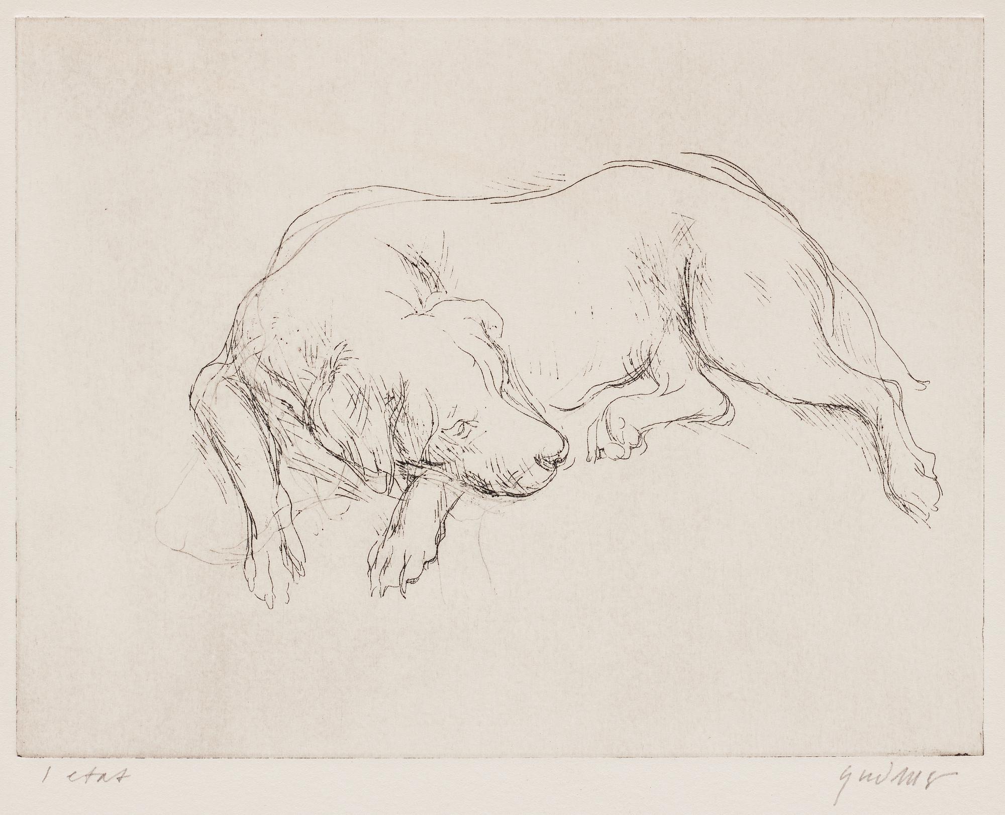 Gudmar Olovson, etching. Signed Gudmar and numbered 1 in pencil.
