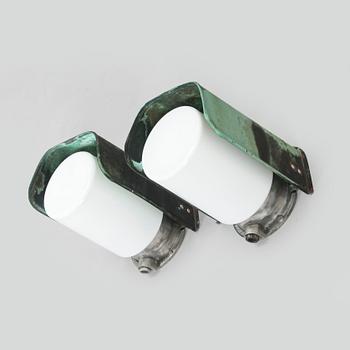 Vägglampor, ett par för utebruk, Sähköliikkeiden OY (SLO) 1960-tal.