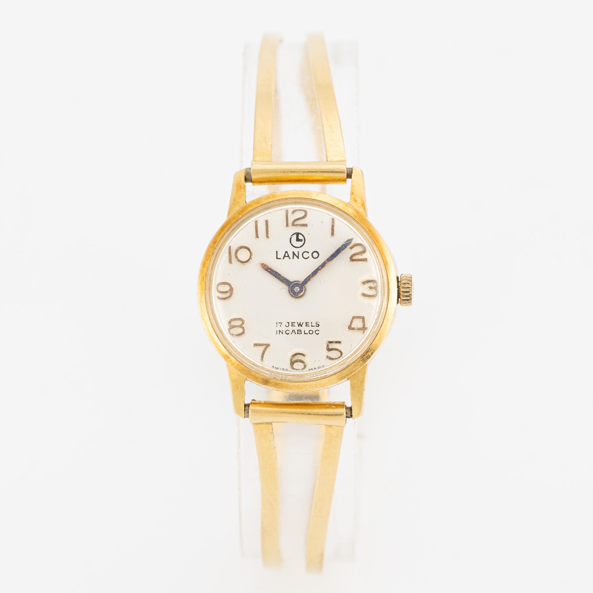 Lanco, wristwatch, 18K gold, 22 mm.