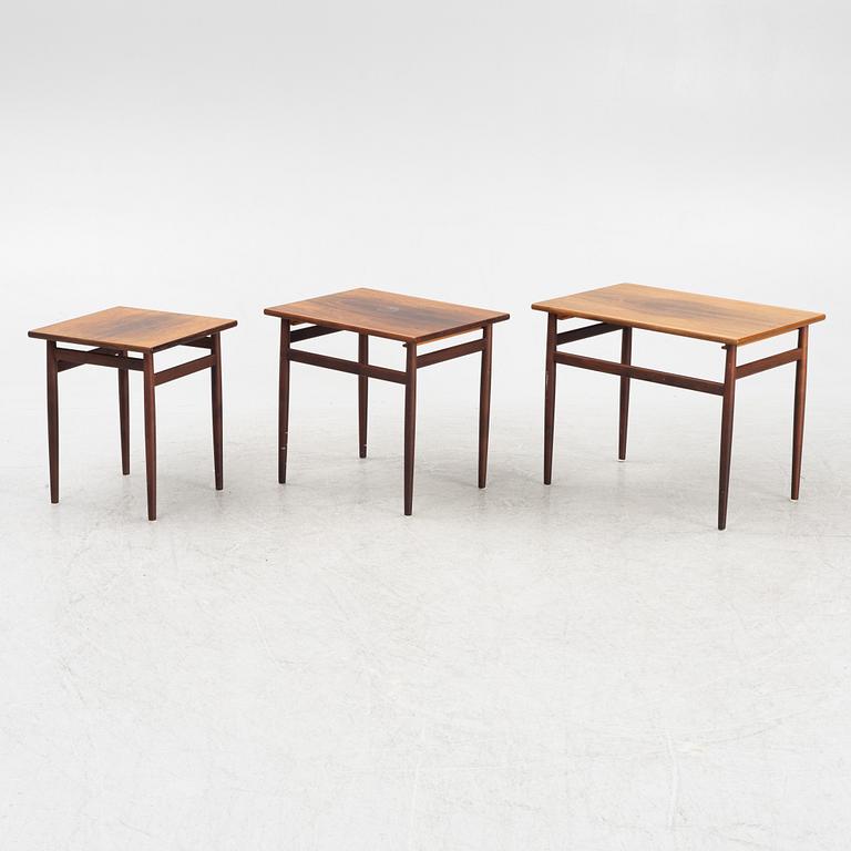 A set of three nesting tables, 1960's.