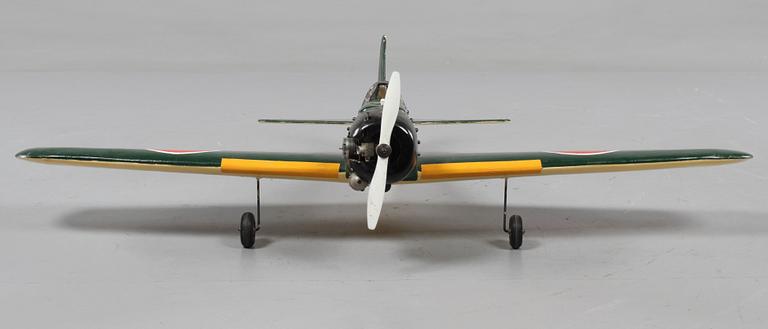 MODELLFLYGPLAN, "Mitsubishi A6M Zero", med startare mm, 1900-talets andra hälft.