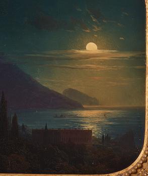 Ivan Constantinovich Aivazovsky, Månsken över Oreanda på Krim med Aiu-Dagh i horisonten.