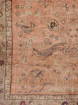 A rug, antique, silk with metal brocade, Istanbul, so called 'Koum Kapi', Ottoman empire,  ca 181,5 x 127,5 cm.