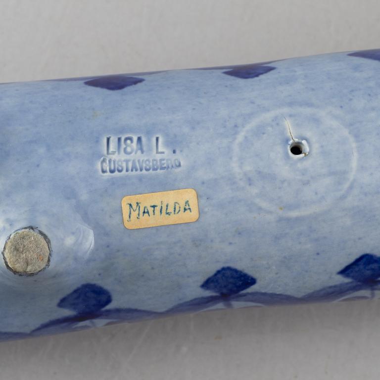 Lisa Larson, ljusstake, stengods, "Adventsgris", ur serien "Matilda", Gustavsberg.