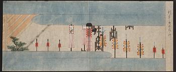 A set of four Japanese paintings by anonymous artist, Japan, 19th Century.