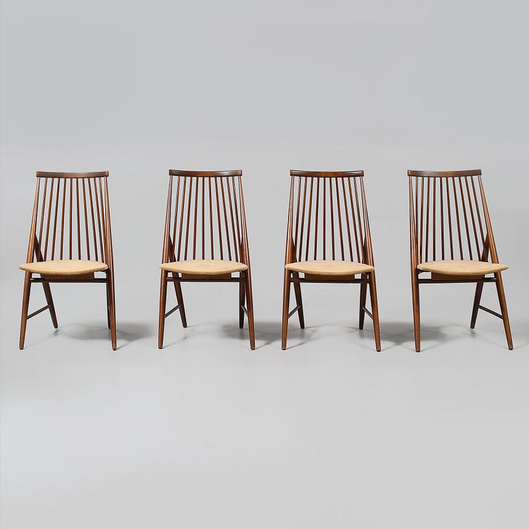 STOLAR, 4 st. "Flamingo" design Thea Leonard, Nässjö Stolfabrik, 1950-tal.