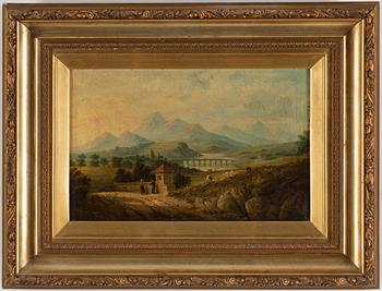 UNKNOWN ARTIST, oil on canvas, signed T.R Jones and dated 1814.