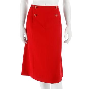 801. CÉLINE, a red woolblend skirt.