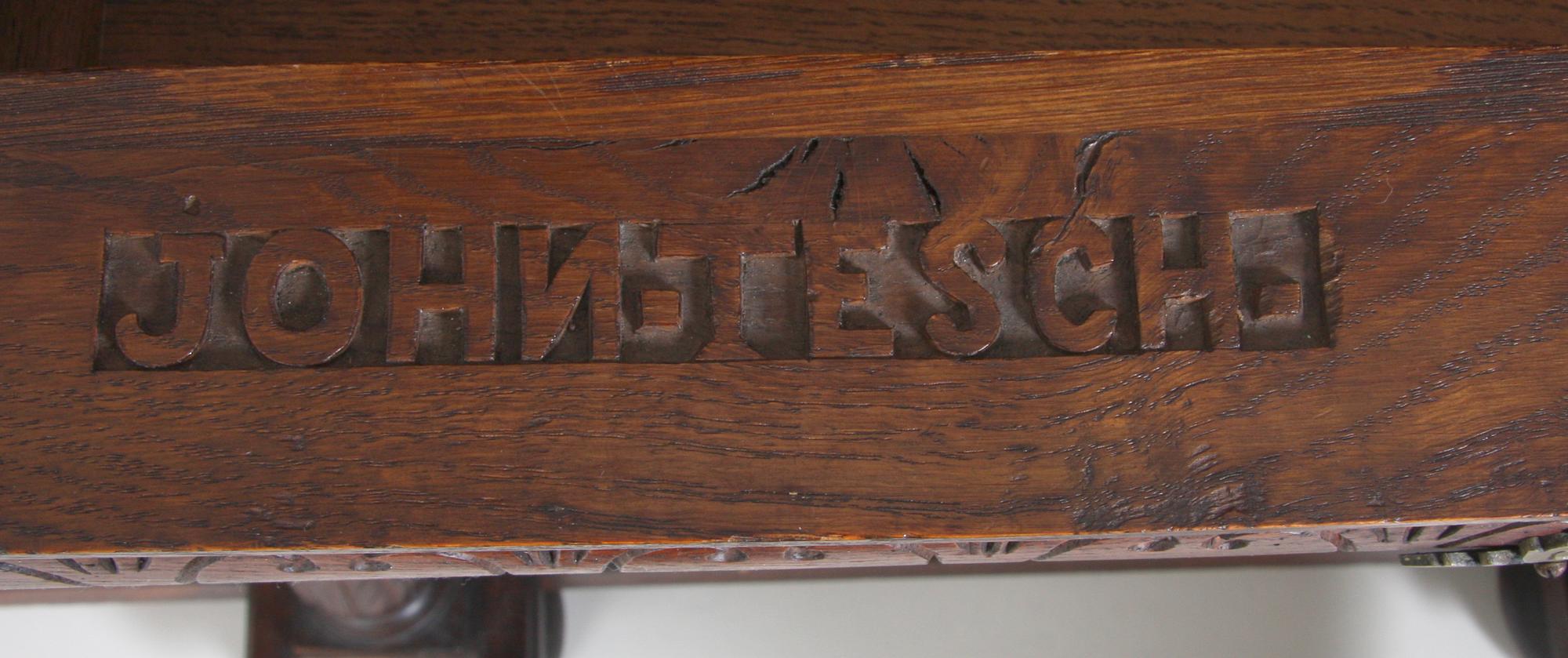 SKÄNKSKÅP, barockstil, beställt av och märkt John Tesch Anno 1882.