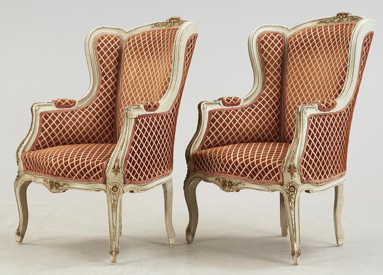 BERGERER, ett par, Louis XV-stil 1800-tal.