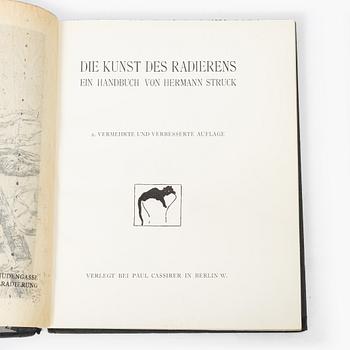 Hermann Struck, "Die Künst des Radieren's" bok med fem originaletsningar av bl a Edvard Munch och Max Liebermann.