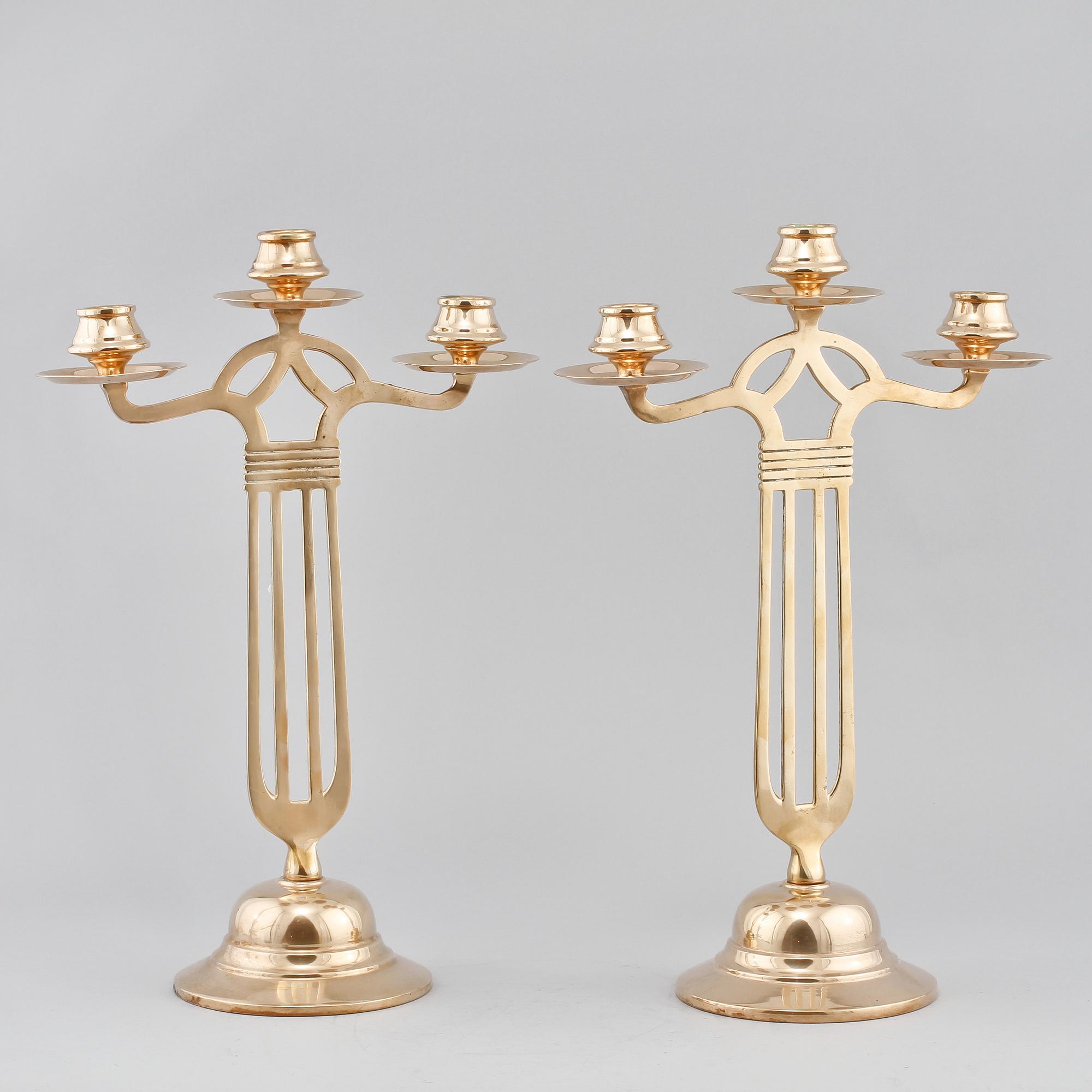 KANDELABRAR, ett par, Jugend, 1900-talets första hälft.