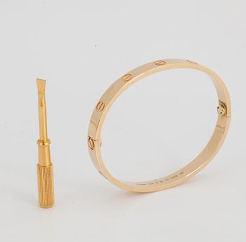 CARTIER, Armband, "Love", 18K guld, storlek 17.