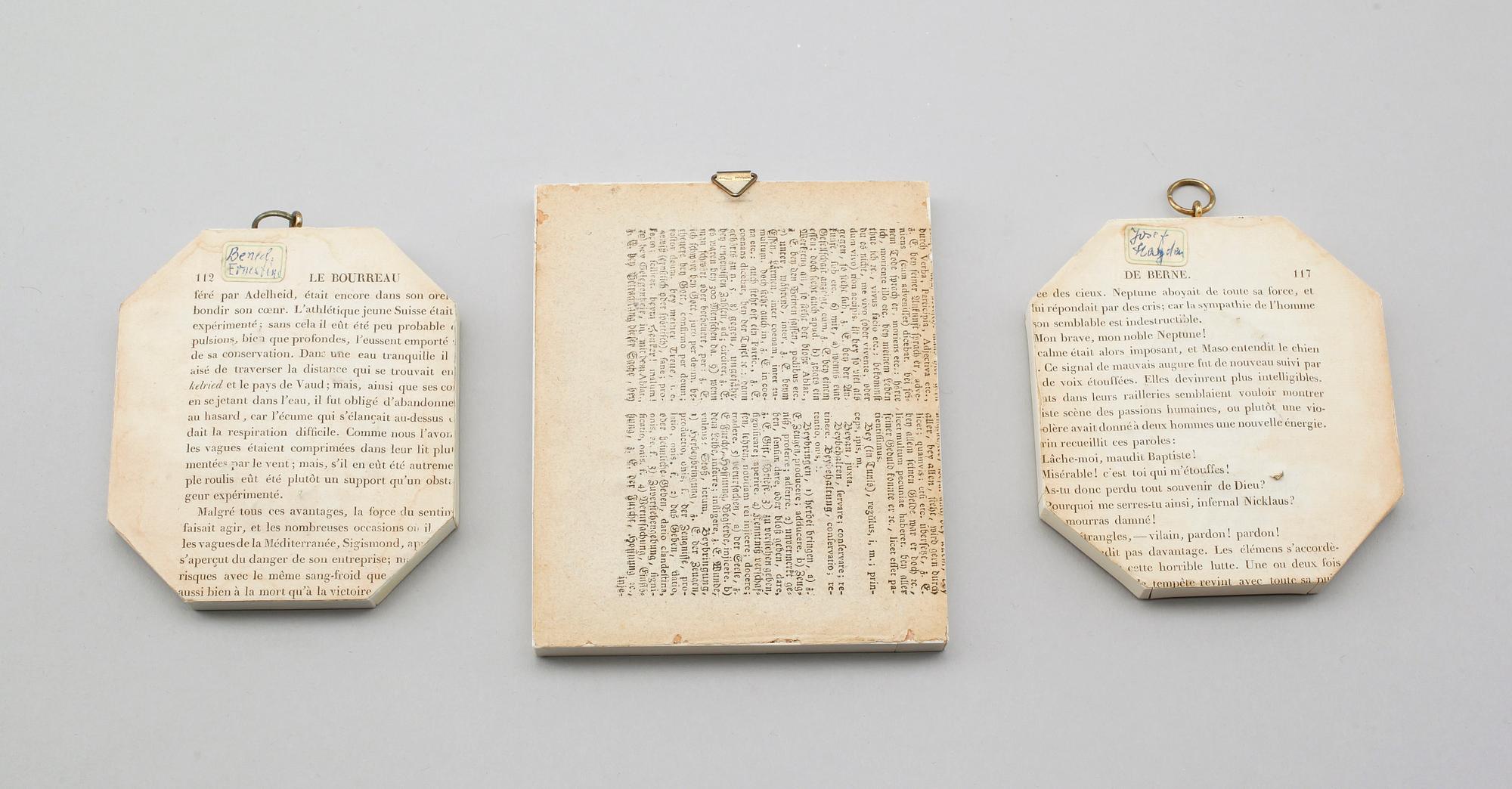 MINIATYRER, 3 st, gouacher, en otydligt signerad, 1900-talets första hälft.
