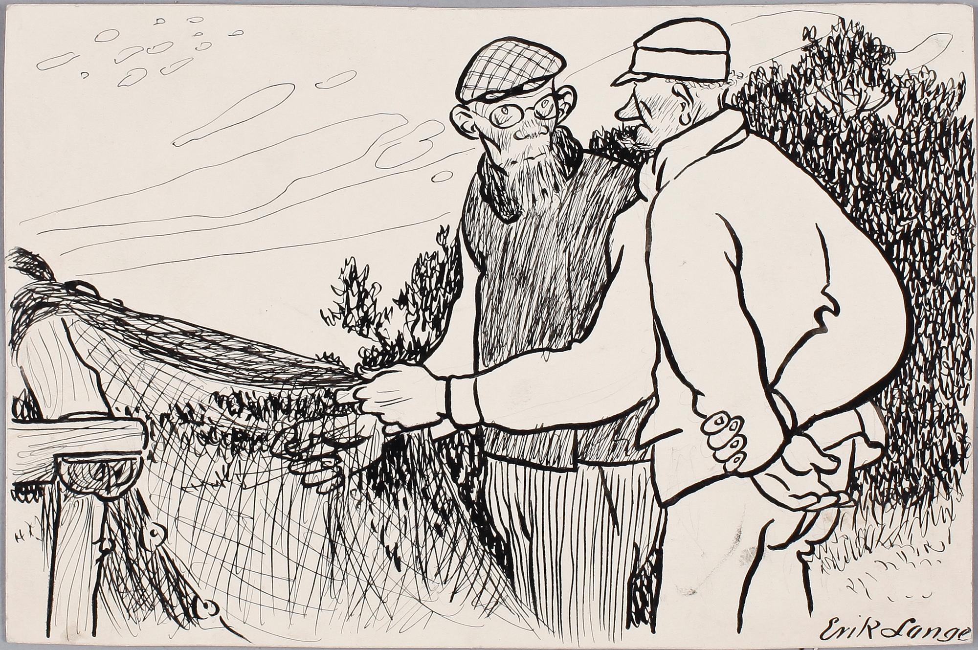 PARTI KARIKATYRER, ca 20 st, flertal konstnärer såsom Eigil Schwab, Erik Lange, Bertil Lybeck, tidigt 1900-tal.