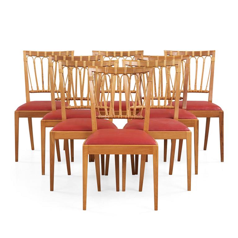 Josef Frank, stolar, 8 st, Firma Svenskt Tenn, modell 1165.