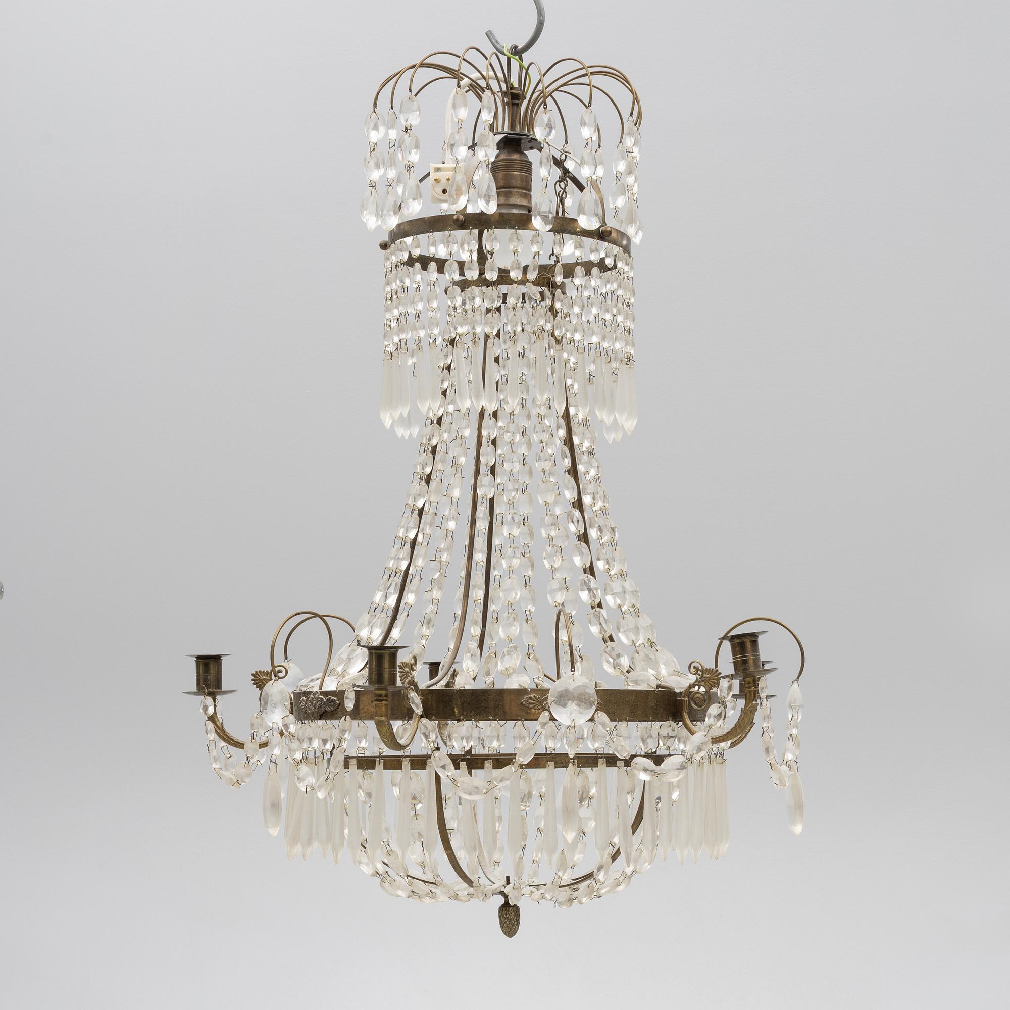A Empire style chandelier, early 20th Century.