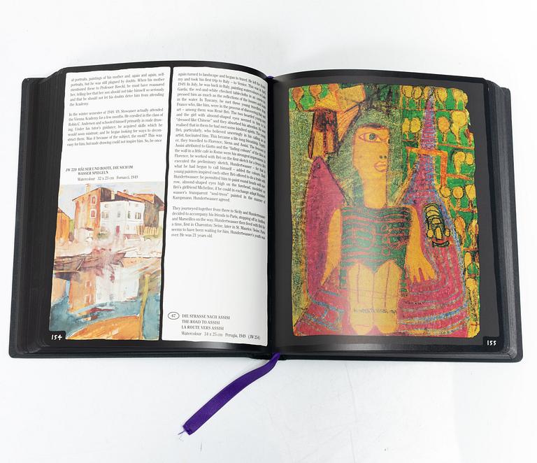 Friedensreich Hundertwasser, Books, 2 vols, 9790/10000, with accompanying colour etching, stamped signature and numbered 1004/2000. Taschen, 2000, Cologne.