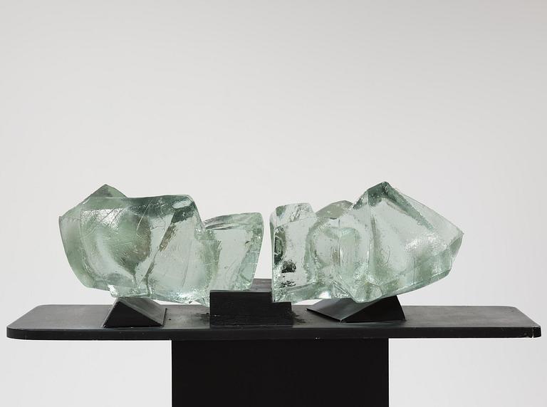 Edvin Öhrström, a cast glass sculpture, Lindshammar Glassworks.