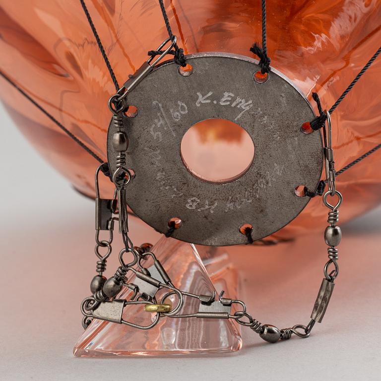 Kjell Engman, skulptur, glas, "Luftballong", signerad och numrerad 54/60.