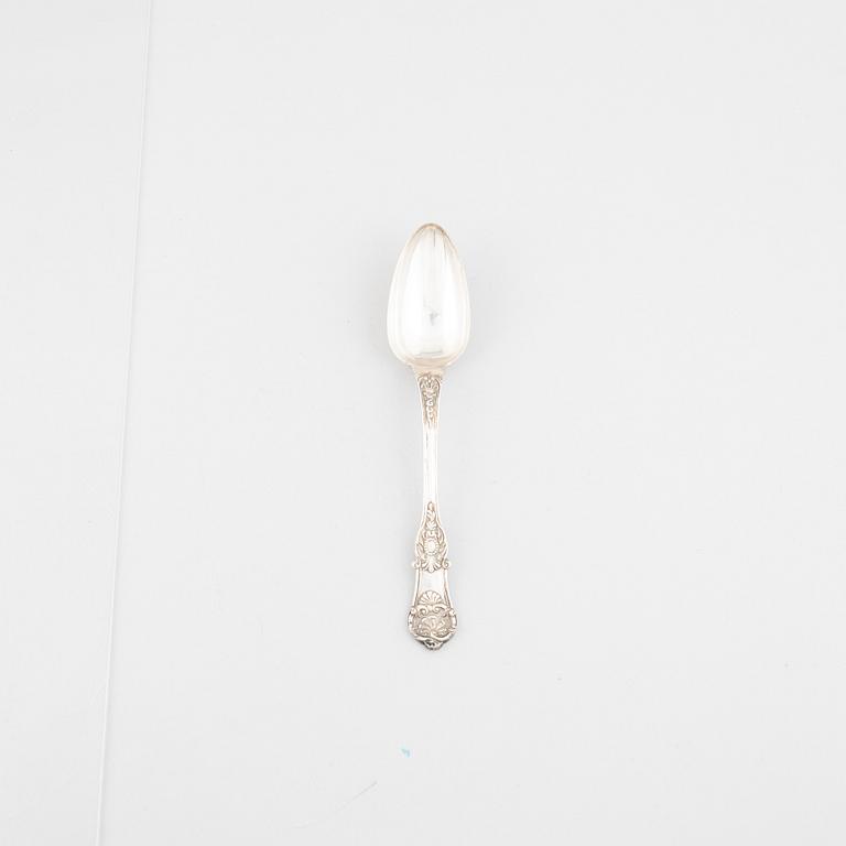 A Swedish silver serving spoon, mark of Adolf Zethelius, Stockholm 1846.