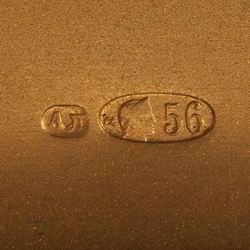 CIGARETTETUI, guld, icke identifierad mästare, S:t Petersburg 1908-1917.