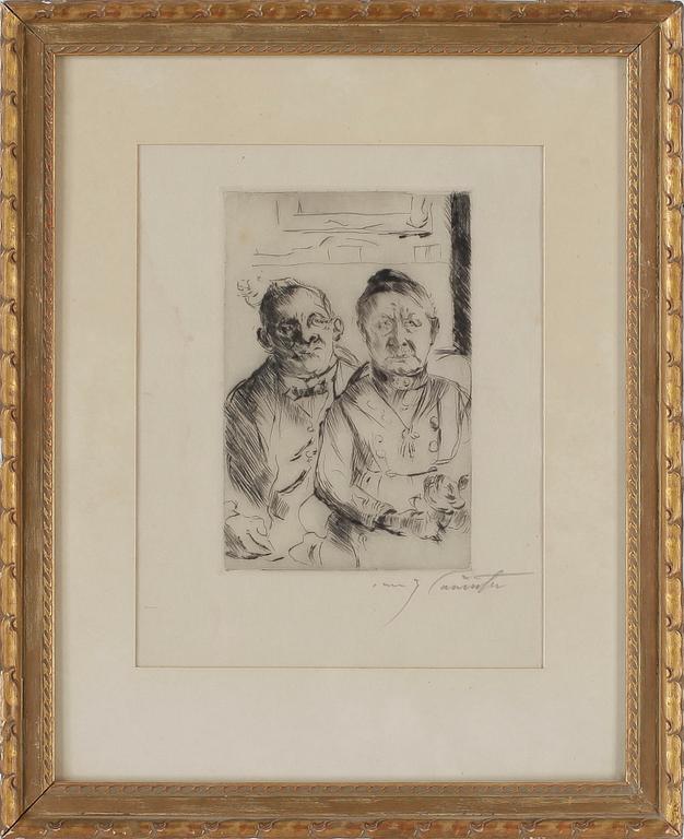 LOVIS CORINTH, 2 st torrnålsgravyrer, signerade.