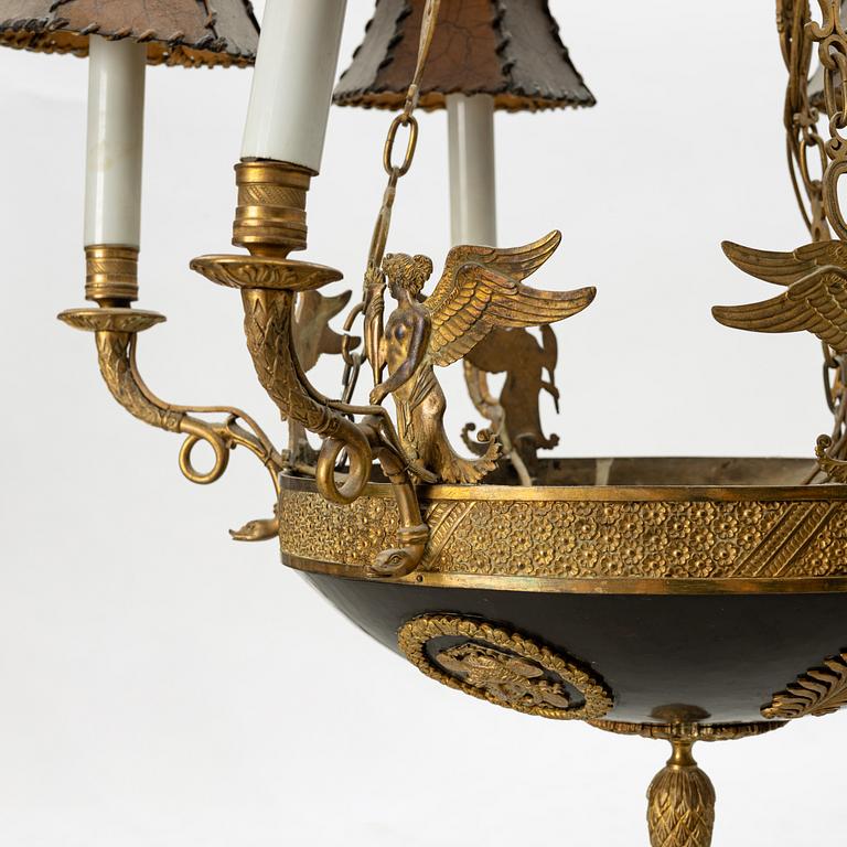 Hanging lamp, Empire style, circa 1900.