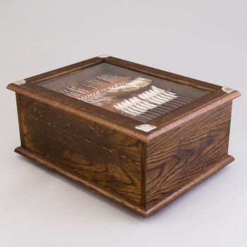 A 12-piece set of 'Chippendale' silver cutlery in wooden box, Kultakeskus, Hämeenlinna, Finland 1983.