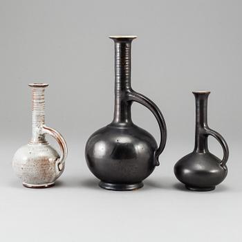 ERICH TRILLER, three stoneware vases, Werkstatt Otto Lindig, 1932-34,  signed.