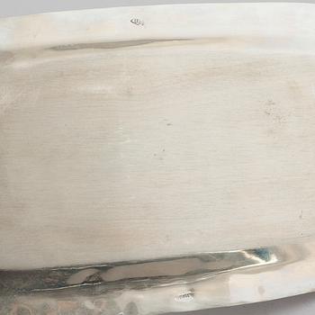 Six liqeur glasses on a tray, mother of pearl and alpaca, Mexico, second half of the 20th century.