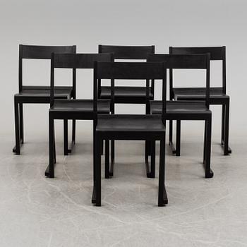 A set of six 'Orkesterstolen' chairs by Sven Markelius.