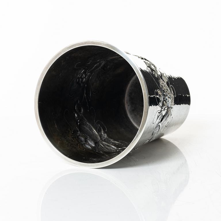 Eric Råström, vase, silver, Baroque style, CG Råström, Stockholm 1977.