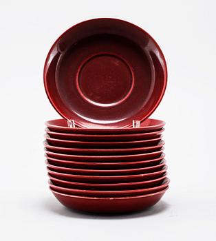 SERVIS, 60 delar, flintgods, "Red Top", Marianne Westmann, Rörstrand, 1900-talets andra hälft.