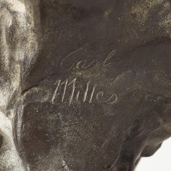 CARL MILLES, skulptur, mörkpatinerad brons, gjutarstämpel L. Rasmussen, Køpenhavn.
