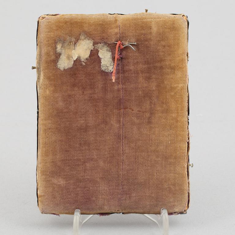 A Russian icon, with silver oklad, DN Dubinin (active 1849-54), St Petersburg.