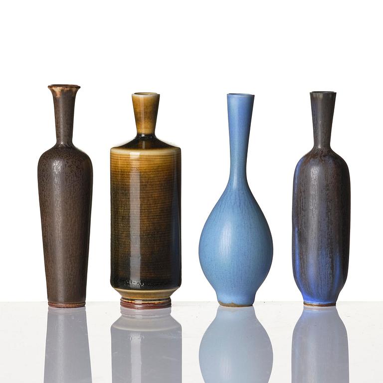 Berndt Friberg, a mahogany casket with stoneware miniatures, Gustavsberg Studio, no. 17.