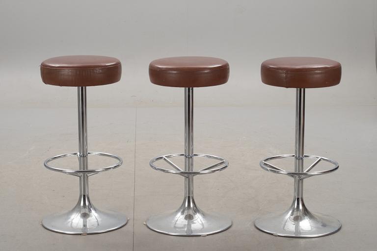BARSTOLAR, 3 st, Johansson Design, 1900-talets andra hälft.