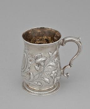 BÄGARE, silver, London, 1700/1800-tal. Vikt 172 g.