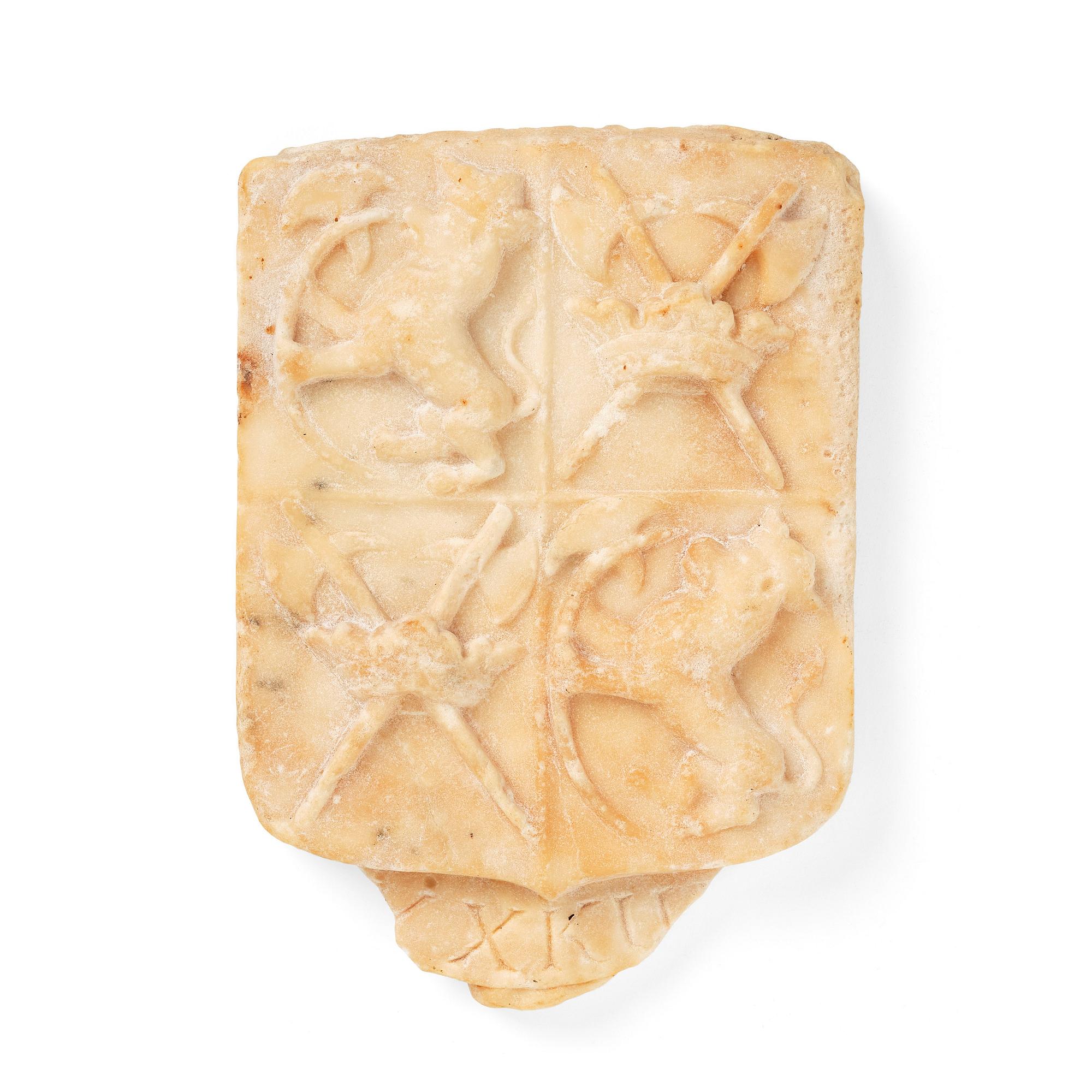 A marble coat of arms for the noble family Yxkull, circa 1700.