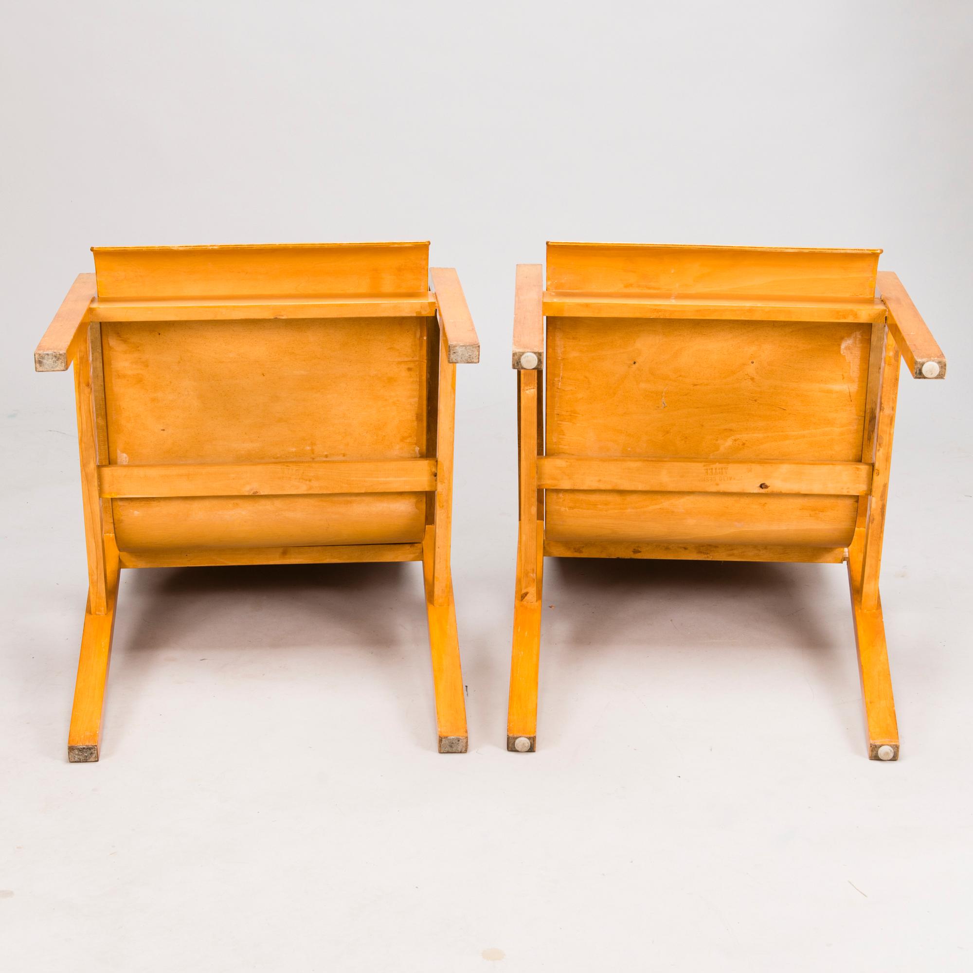 ALVAR AALTO, nojatuolipari, malli 403, O.Y. Huonekalu-ja Rakennustyötehdas A.B. 1940-luvun loppu.