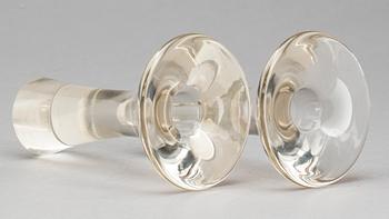 LJUSSTAKAR, ett par, glas, signerade Tapio Wirkkala 3412. Iittala.