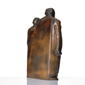 Åke Holm, "Saul and David", a stoneware sculpture, Höganäs, Sweden 1960s.