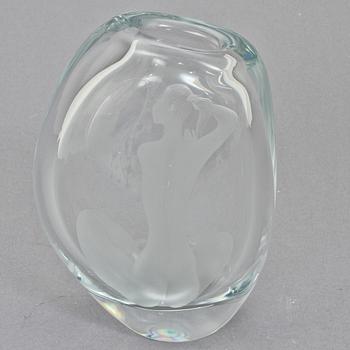 VAS, glas, Vicke Lindstrand, Orrefors, 1953.