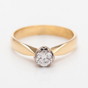 Ring, brilliant cut diamond 0.47 ct, 18K gold, Kultakeskus.