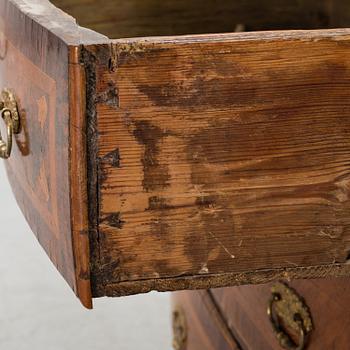 A Swedish mid 18th century late Baroque chest of drawers.